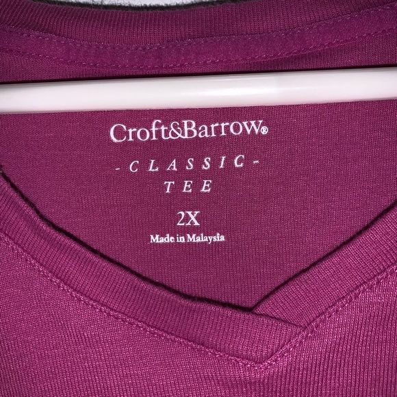 Women's Croft & Barrow Essential Crewneck Tee Berry colored Size XXL - Picture 3 of 6